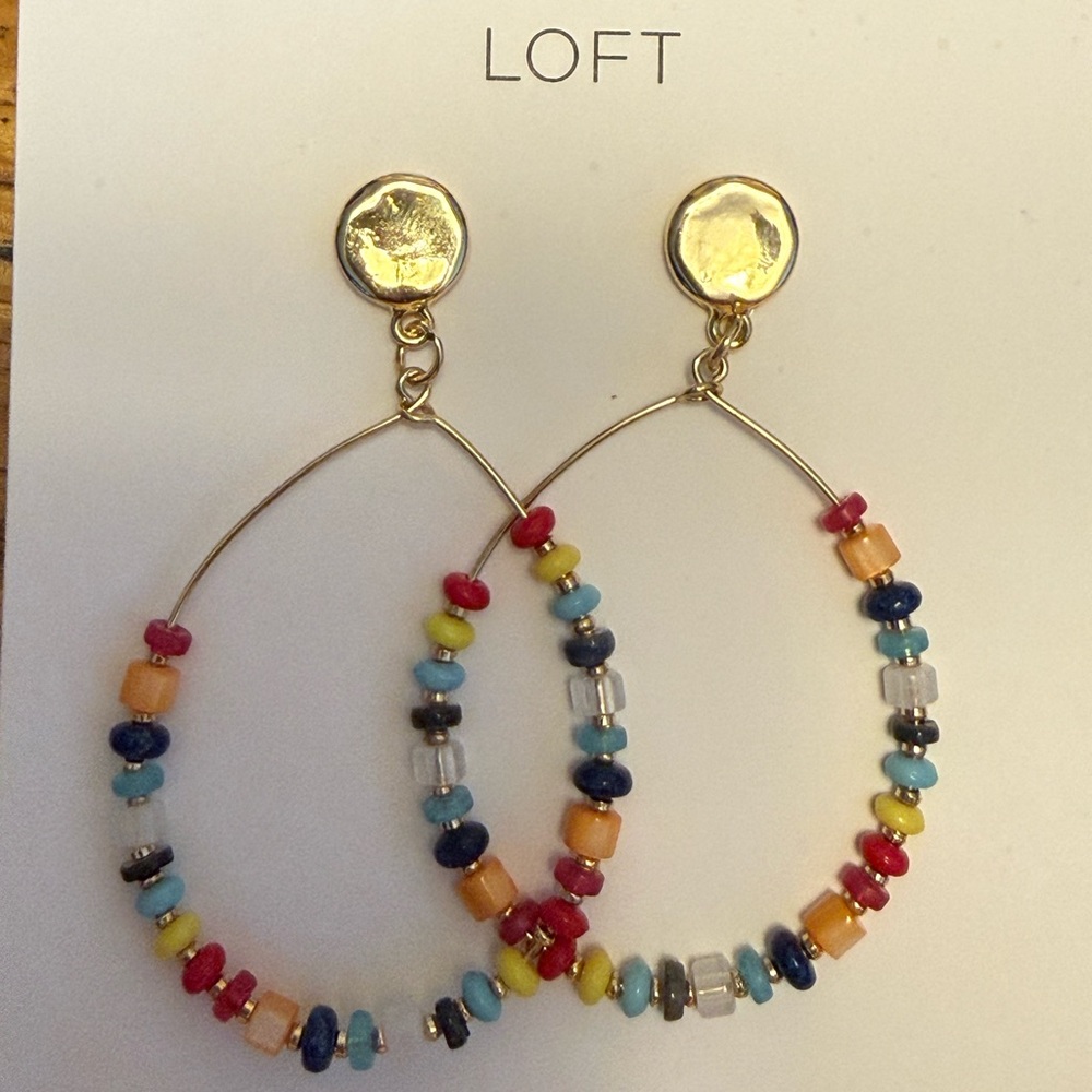 LOFT Colorful Beaded Drop Earrings